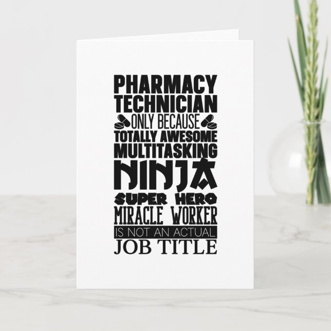 Multitasking Ninja Hero Pharmacist Pharmacy Tech Kort (Framsida)