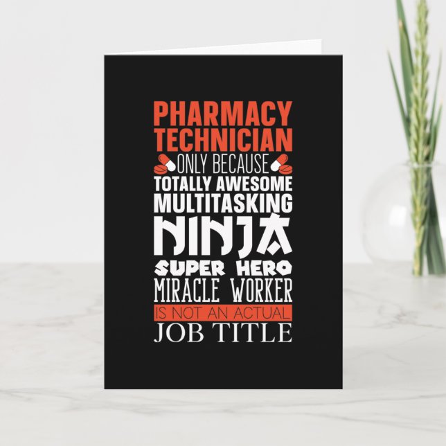 Multitasking Ninja Hero Pharmacy Tech Pharmacist Kort (Framsida)