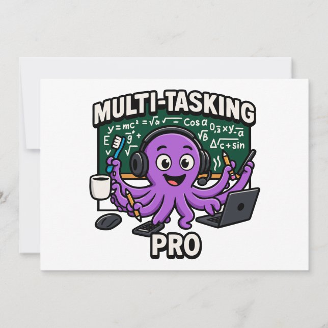 Multitasking Octopus Classroom Learning Pro Inbjudningar (Framsida)