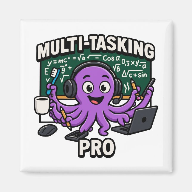 Multitasking Octopus Classroom Learning Pro Magnet (Framsidan)