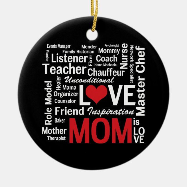 Multitaskingmamma - mors dag eller mamma julgransprydnad keramik (Framsidan)