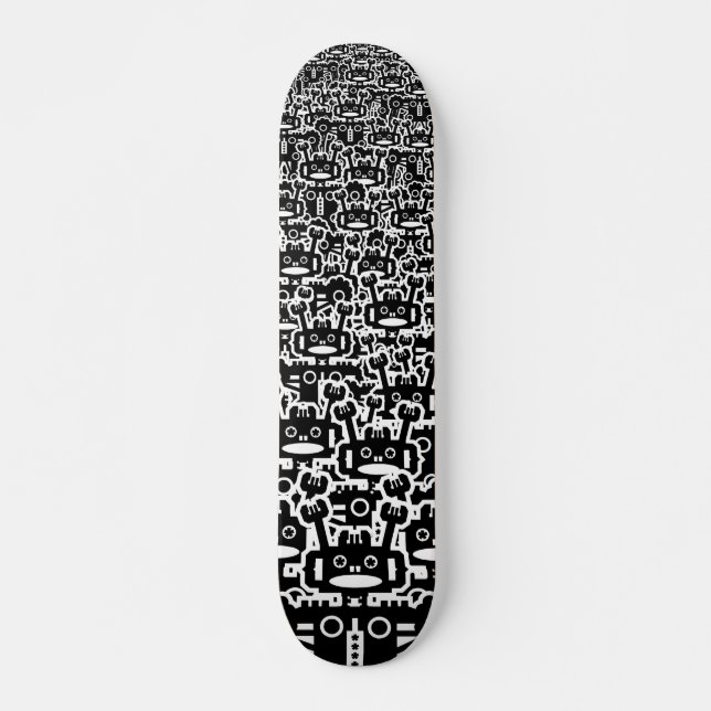 Multitude av robotar old school skateboard bräda 21,6 cm (Framsida)