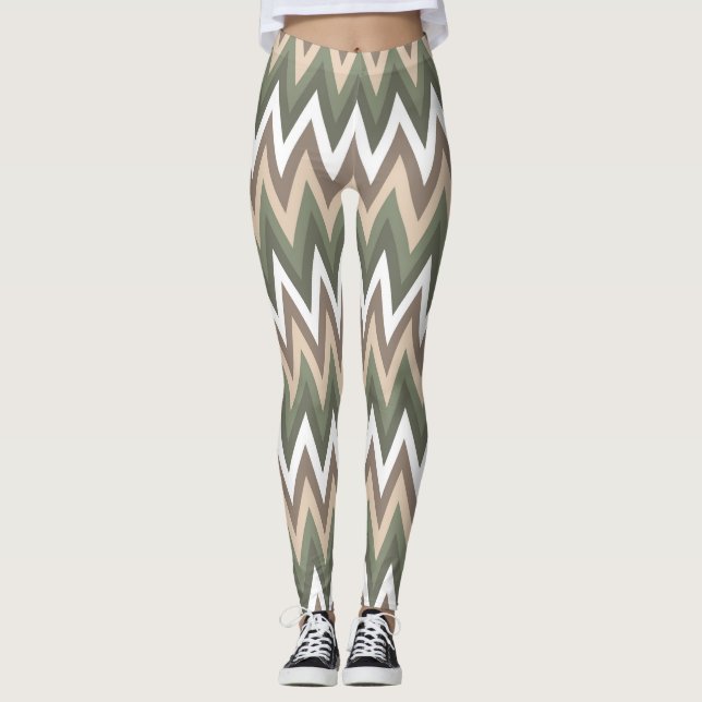 Multizig Zag Mönster Kvinnors förband Leggings (Framsida)