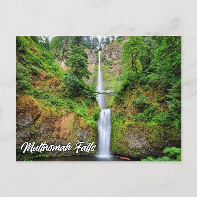 Multnomah Falls, Columbia River Gorge, Oregon, USA Vykort (Framsida)