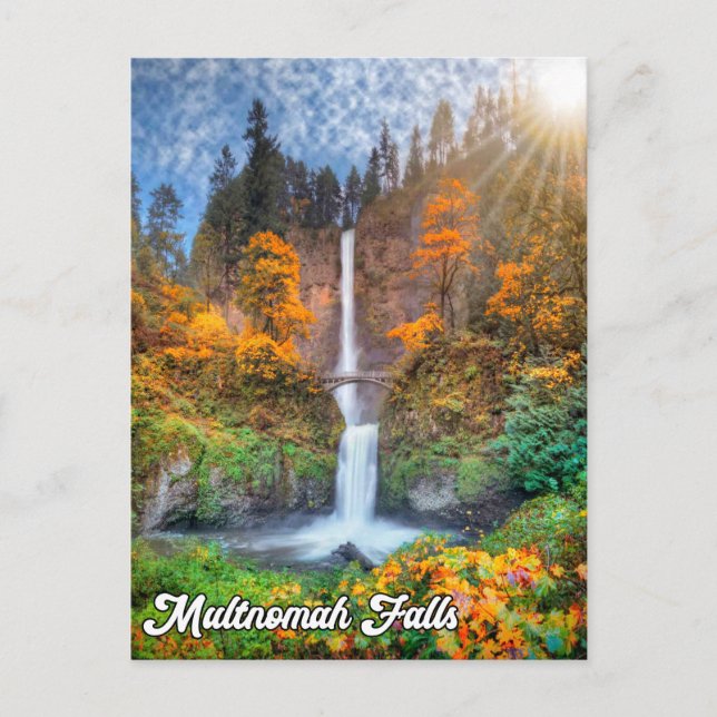Multnomah Falls, Columbia River Gorge, Oregon Vykort (Framsida)