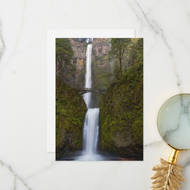 Multnomah Falls-hälsningskort Tack Kort (Fram/Back In Situ)
