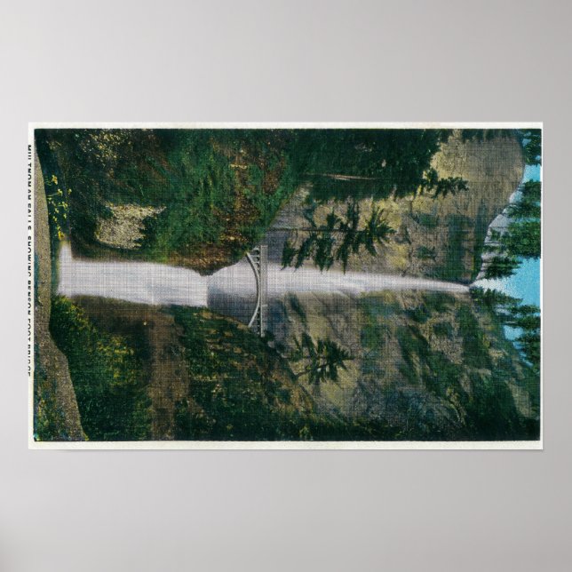 Multnomah Falls och Benson Foot Bridge 2 Poster (Framsidan)