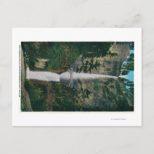 Multnomah Falls och Benson Foot Bridge 2 Vykort (Framsida)