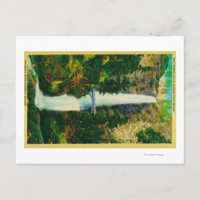 Multnomah Falls och Benson Foot Bridge Vykort (Framsida)