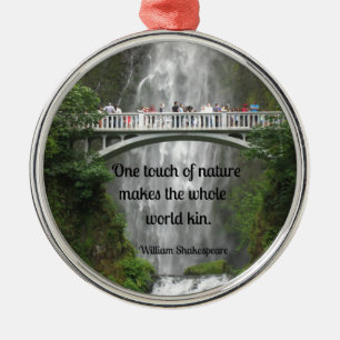 Multnomah Falls och citerar om naturen. Julgransprydnad Metall