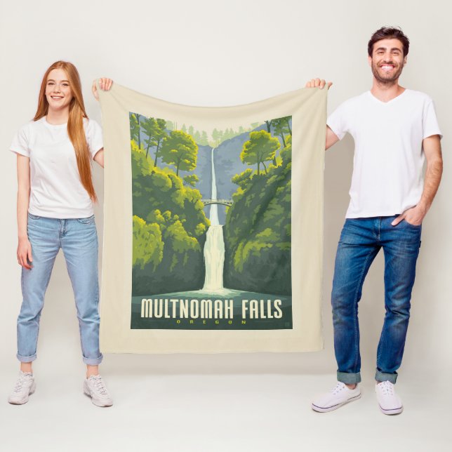 Multnomah Falls | Oregon Fleecefilt (På plats)