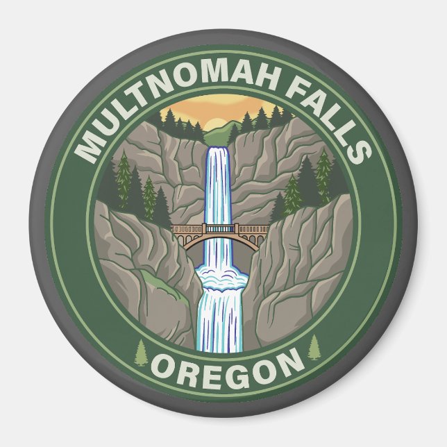 Multnomah Falls Oregon Magnet (Framsidan)