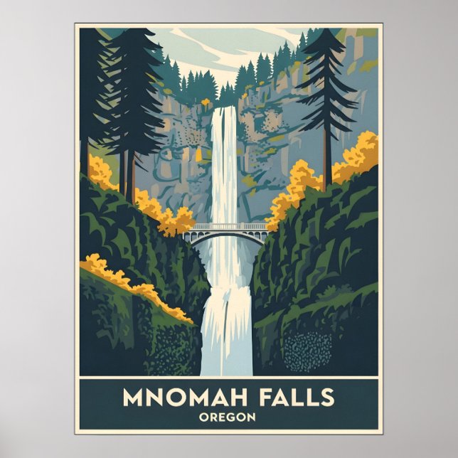Multnomah Falls Oregon Poster (Framsidan)