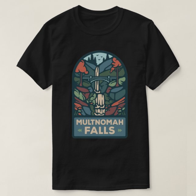 MULTNOMAH FALLS OREGON Sticker T Shirt (Design framsida)