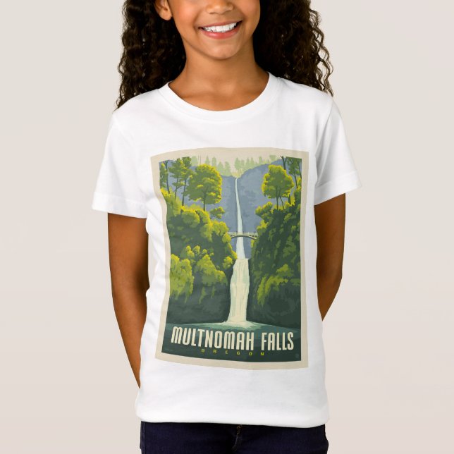 Multnomah Falls | Oregon T Shirt (Framsida)