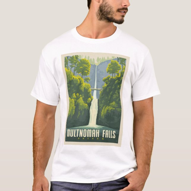 Multnomah Falls | Oregon T Shirt (Framsida)