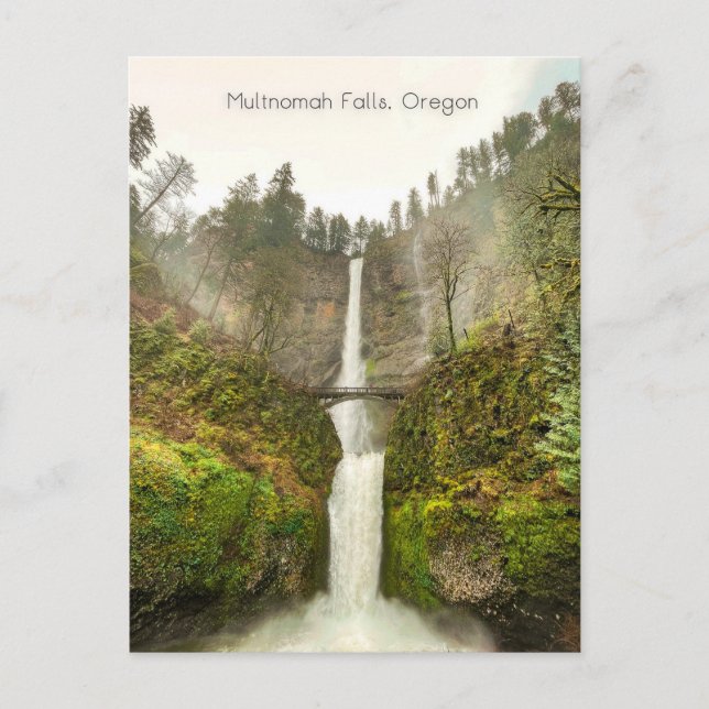 Multnomah Falls Oregon Waterfall Vykort (Framsida)