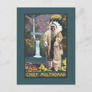 Multnomah Falls, OregonChief Multnomah Vykort