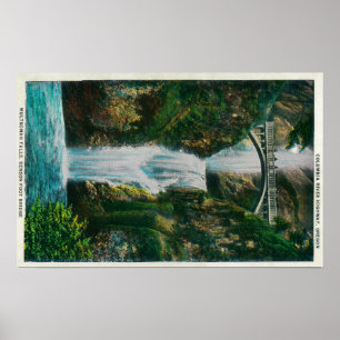 Multnomah Falls på Columbia River Poster