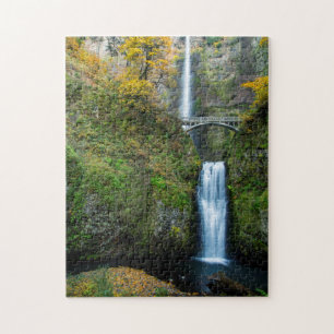 Multnomah Falls på hösten i Columbia Gorge Pussel