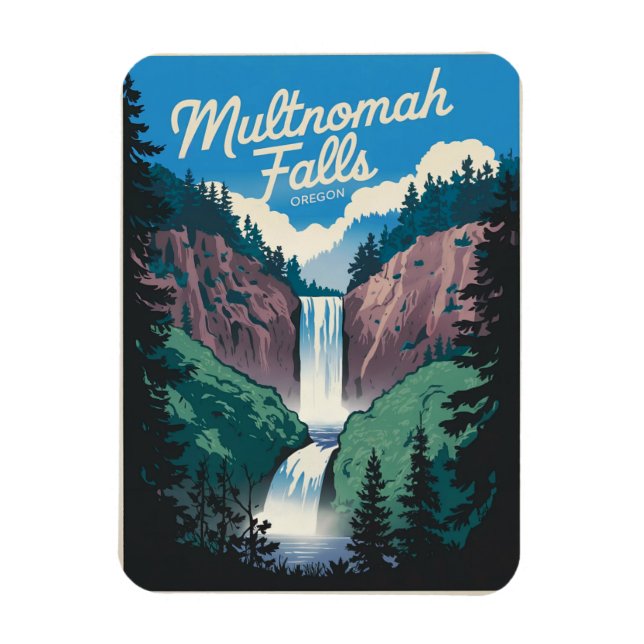 Multnomah Falls vintage Magnet (Vertikal)