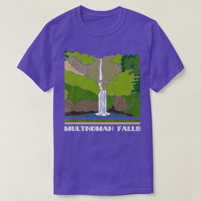 Multnomah Falls Vintage Souvenir T Shirt (Design framsida)