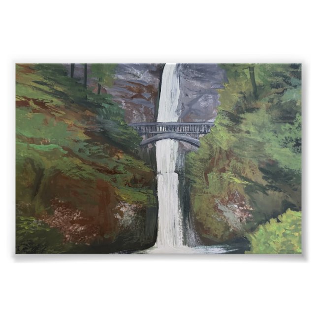 Multnomah Falls-vy Fototryck (Framsidan)