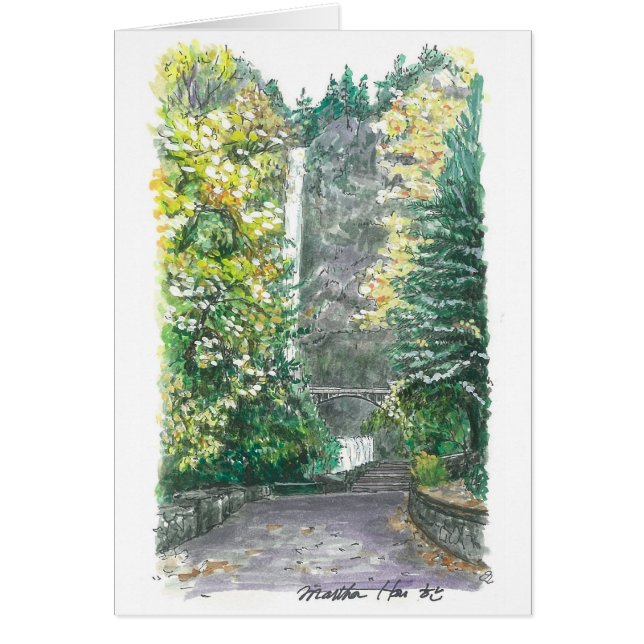 Multnomah nedgång hälsningskort (Framsidan)