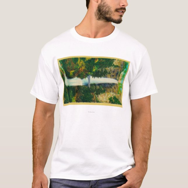 Multnomah nedgångar och den Benson foten T Shirt (Framsida)