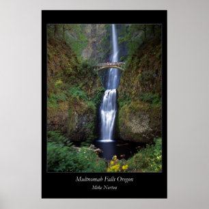 Multnomah nedgångar Oregon Poster