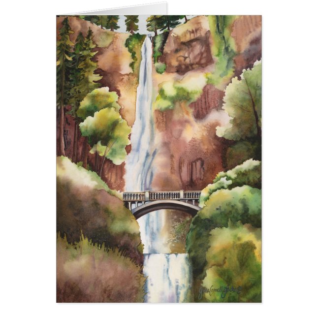 Multnomah nedgångar, Oregon. Tomt Hälsningskort (Framsidan)