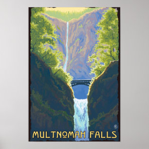Multnomah nedgångar, OregonMaiden av nedgångarna Poster