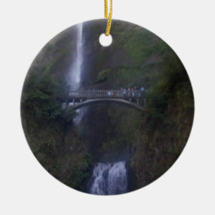 Multnomah nedgångvattenfall julgransprydnad keramik