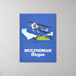 Multnomah Oregon-karta Canvastryck