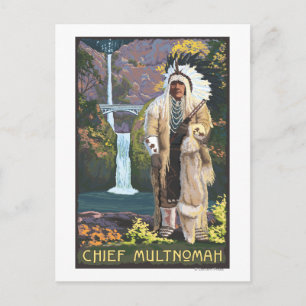 Multnomahfallen, OregonHövding Multnomah Vykort