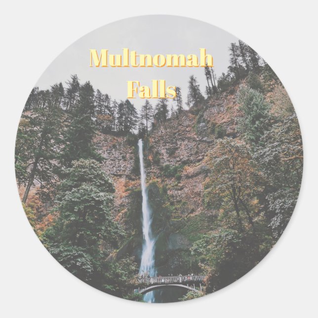 Multnomahfallen Runt Klistermärke (Framsida)