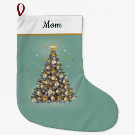 . Mum’s Christmas Stocking – Warm Green Festive Stor Julstrumpa