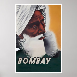 Mumbai Art Indien Resa Poster Bombay TryckA