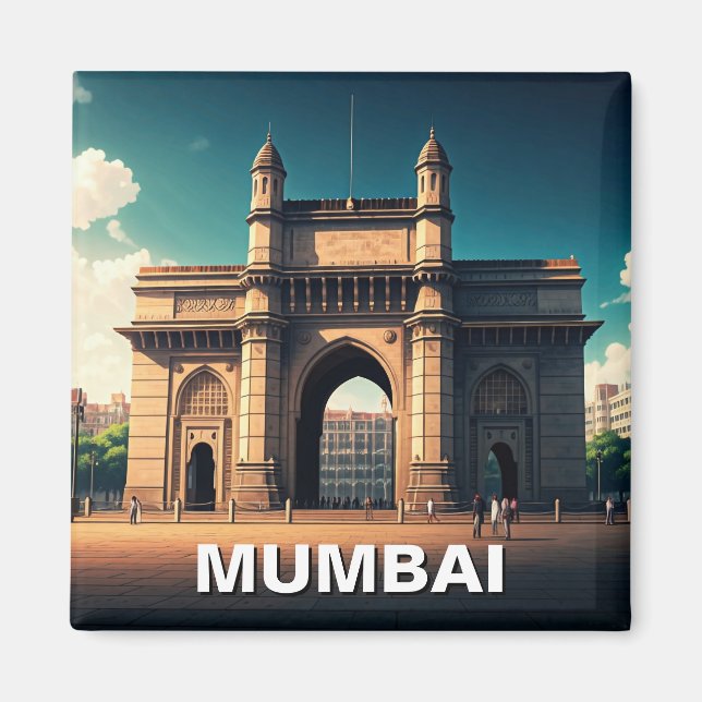 Mumbai Gateway of India Travel Souvenir Magnet (Framsidan)