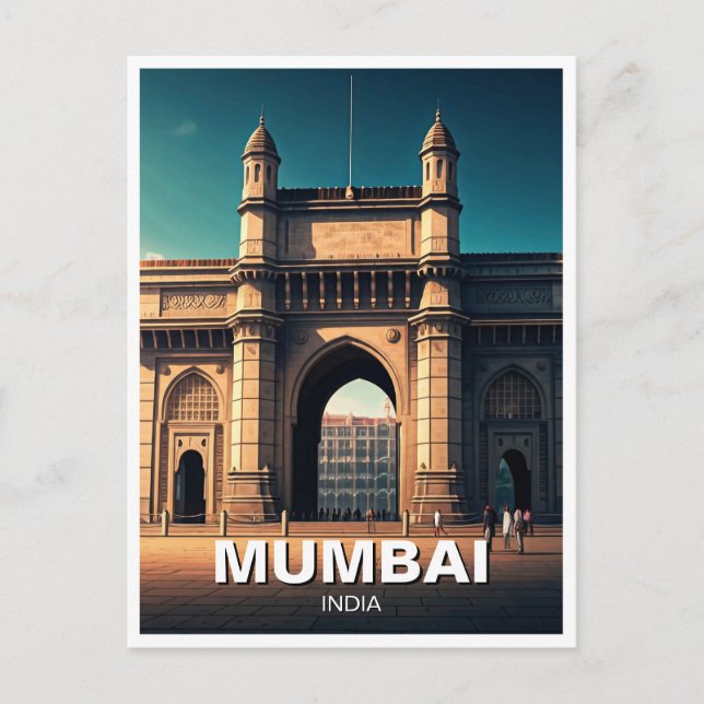 Mumbai Gateway of India Travel Souvenir Vykort (Framsida)