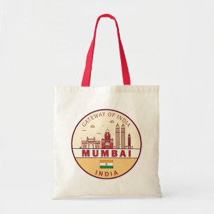 Mumbai India City Skyline Emblem Tygkasse