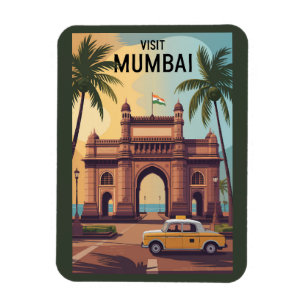Mumbai India Gateway of India Illustration Travel Magnet