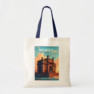 Mumbai India Illustration Travel Art Vintage Tygkasse