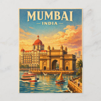 Mumbai, Indien, i klassisk retrostil Vykort