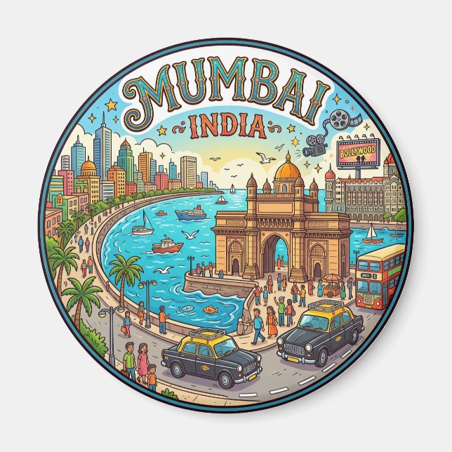 Mumbai Indien Magnet (Framsidan)
