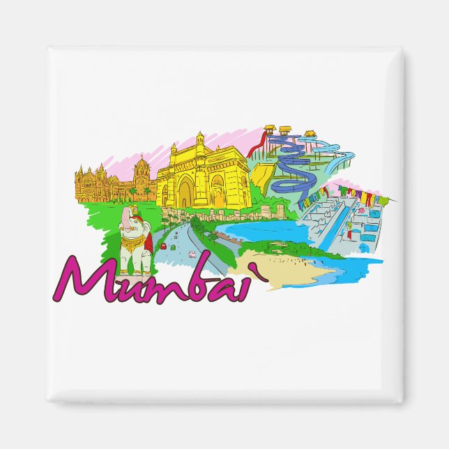 Mumbai - Indien.png Magnet (Framsidan)
