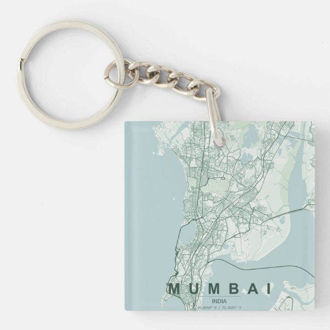 Mumbai Indien Stadskarta & Anpassad Text (Framsidan)