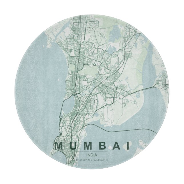 Mumbai Indien Stadskarta Minimalistisk Design (Framsidan)