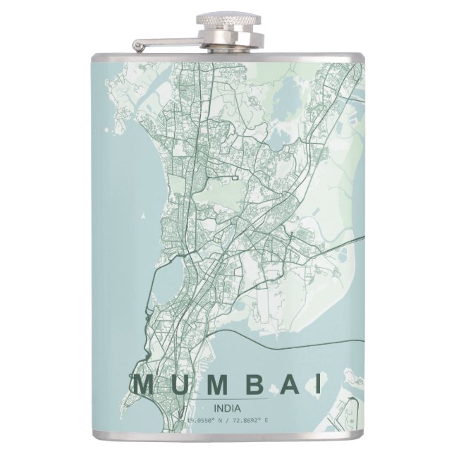 Mumbai Indien Stadskarta Minimalistisk Design Kaff Fickplunta (Framsidan)