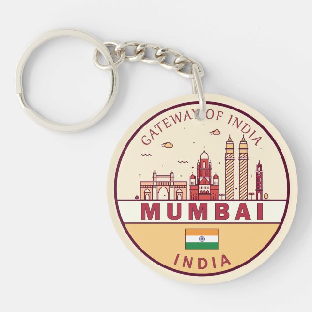 Mumbai Indien Stadssiluett Emblem (Framsidan)